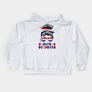 Hrvatska Djevojka Croatia Flag Girls Croatian Girl Kids Hoodie